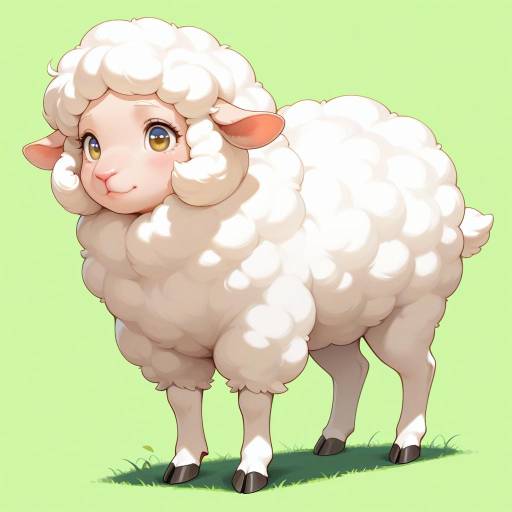 Fluffy Sheep Exploring a Green Landscape Fluffy Sheep Exploring a Green Landscape