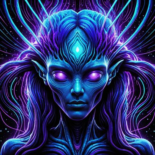 Surreal Alien Awakening with Neon Vibes Surreal Alien Awakening with Neon Vibes