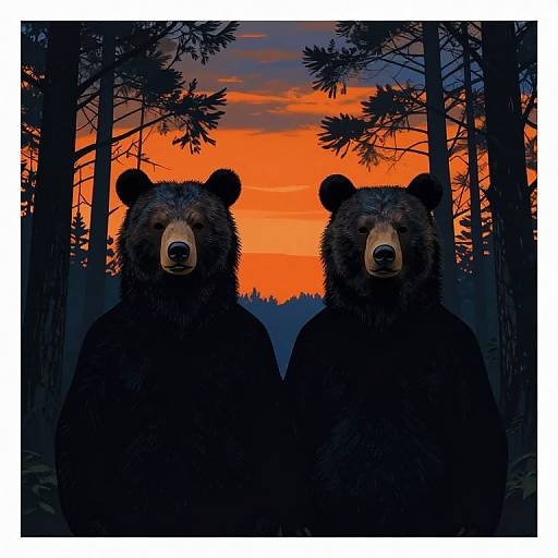Sinister Bear Masks in Forest