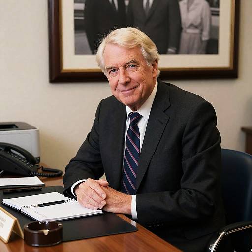 Gentle Senior Executive at Desk Portrait