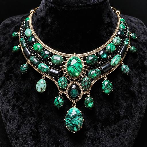 Malachite Fantasy Jewelry Necklace