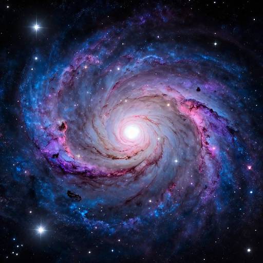 Swirling Galaxy with Cosmic Colors