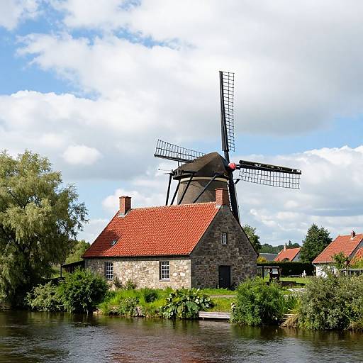 Rustic Windmill by Tranquil River
