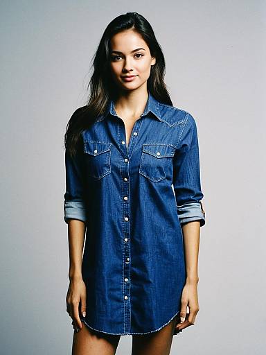 Woman in Wrangler Shirt Dress Pose