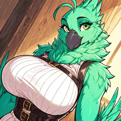 Stylized Parrot Girl in Sweater
