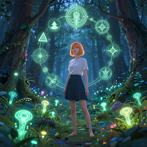 Mystical Forest Bioluminescent Portrait