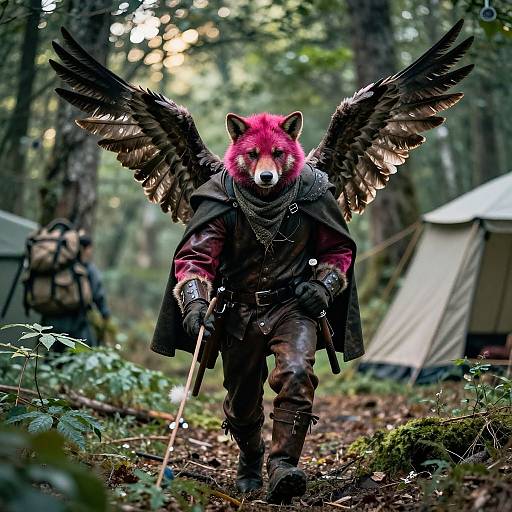 Fuchsia Fur Trapper in Fantasy Forest
