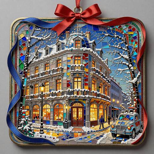 Volumetric Art Nouveau Winter Boulevard Diorama