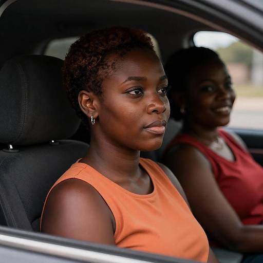 Candid Capture of Two Friends in Car