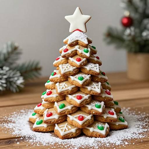 Festive Gingerbread Christmas Tree Display
