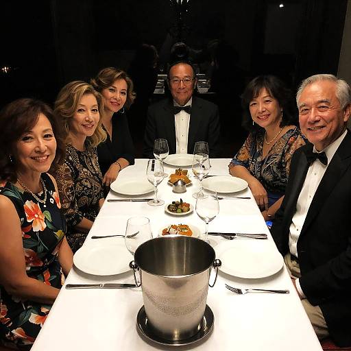 Elegant Formal Dinner with Smiling Guests