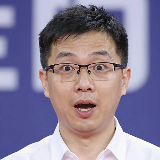 Surprised Man Close-Up with Glasses