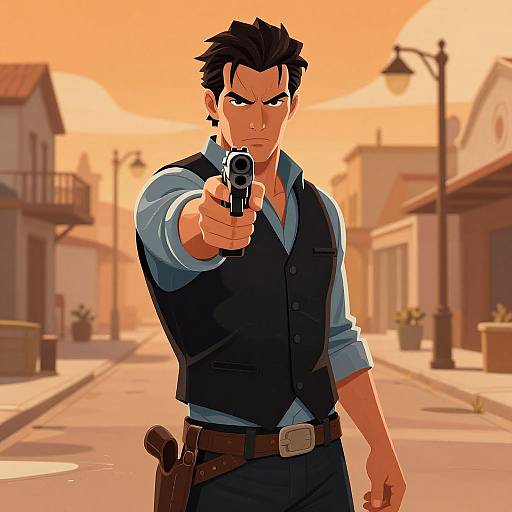 Intense Western Gunslinger Portrait
