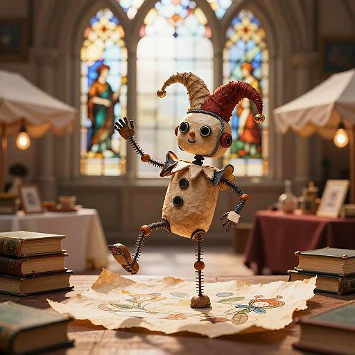 Whimsical Robot Jester TCG Art