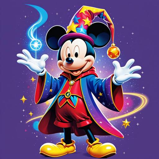 Mickey Mouse as a Colorful Wizard