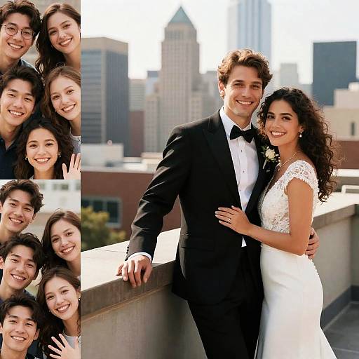 Romantic Rooftop Wedding Photo