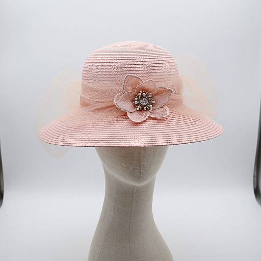 Elegant Pink Straw Pillbox Hat