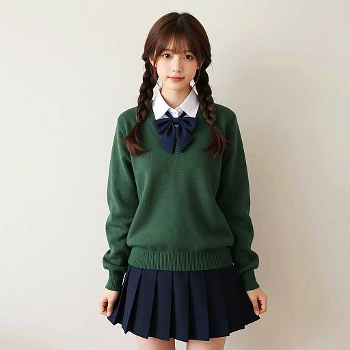 Anime-Inspired Tawawa Schoolgirl Cosplay