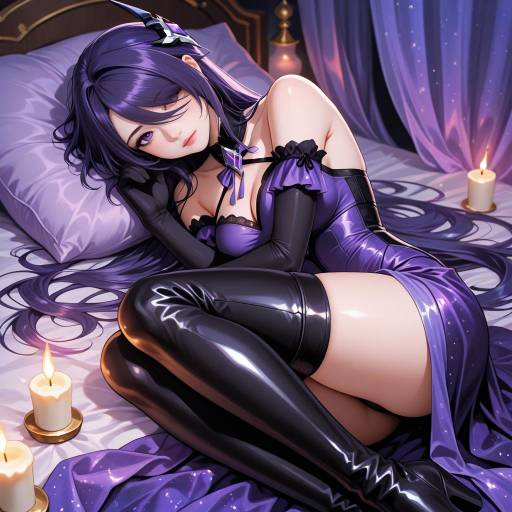 Enchanting Girl with Purple Accents