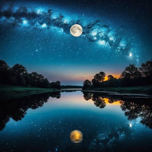 Serene Night Sky Over Calm Waters