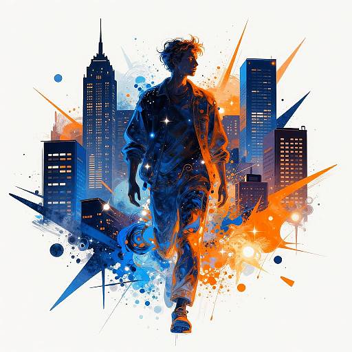 Radiant Urban Life in Electric Hues