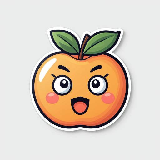 Cute Peach Character Cartoon Sticker