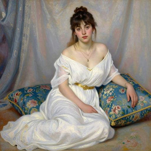Spanish Impressionist Woman in White Dress