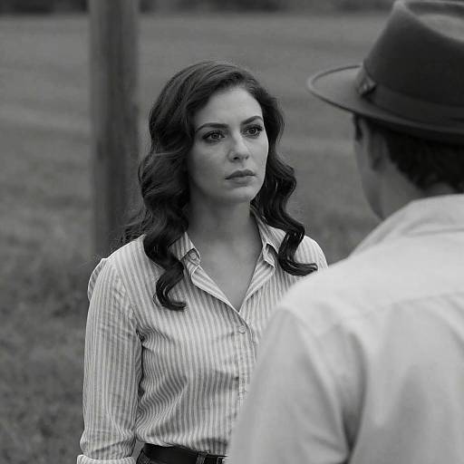 Dramatic Black-and-White Portrait Encounter