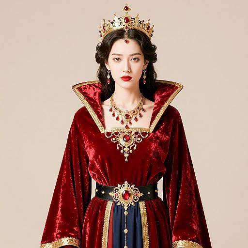 Regal Super Woman in Velvet Attire