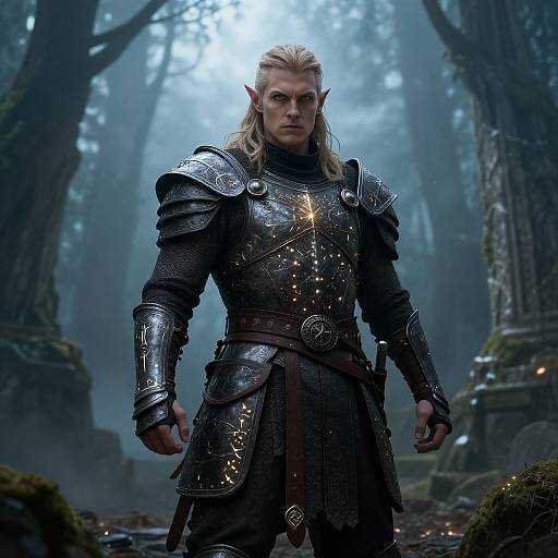 Halfblood Warrior in Enchanted Forest