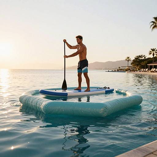 Photorealistic Paddleboarding on Fiberglass Pool