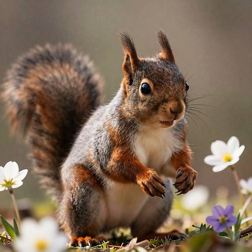 Hyperrealistic Baby Squirrel in Meadow