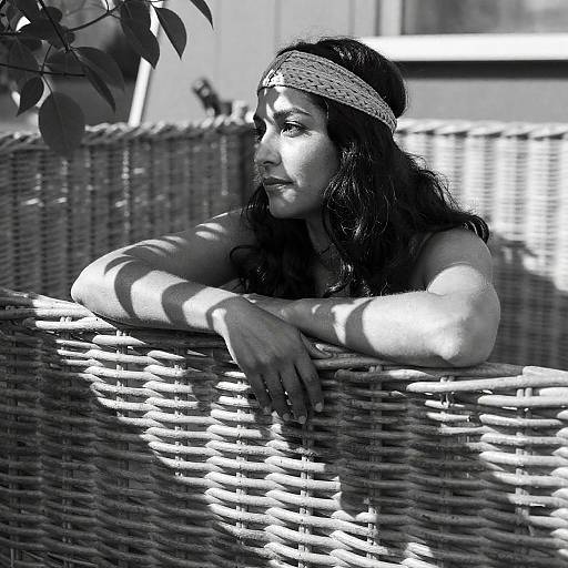 Striking Black and White Portrait of Woman