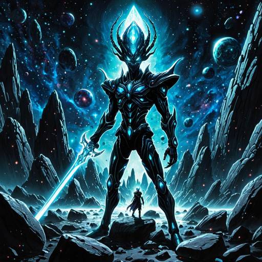 Cosmic Alien Overlord with Crystal Scepter