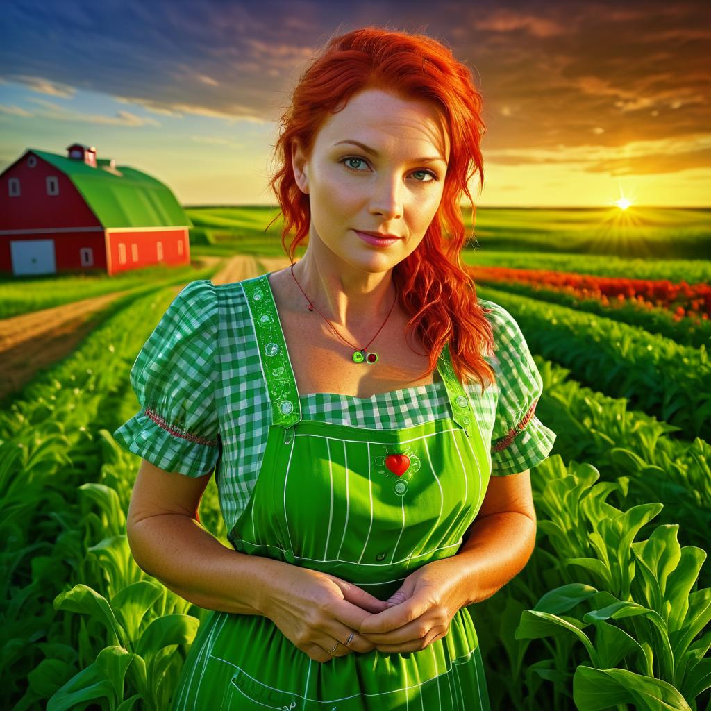 Vibrant Portrait of a Red-Haired Woman