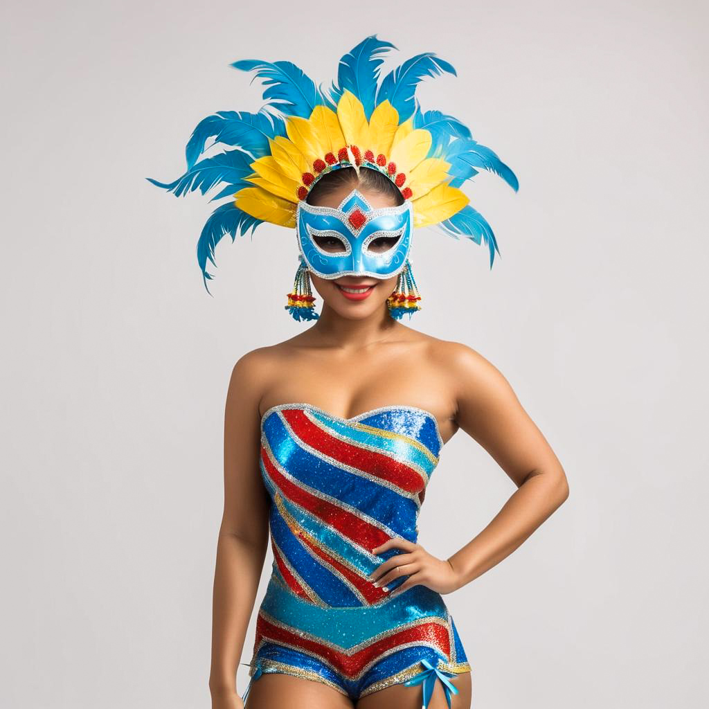 Vibrant Carnaval Participant in Costume