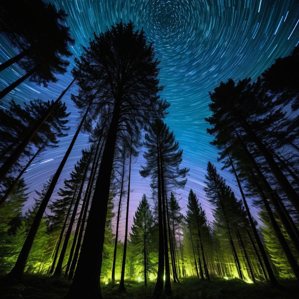 Enchanting Starry Forest at Night