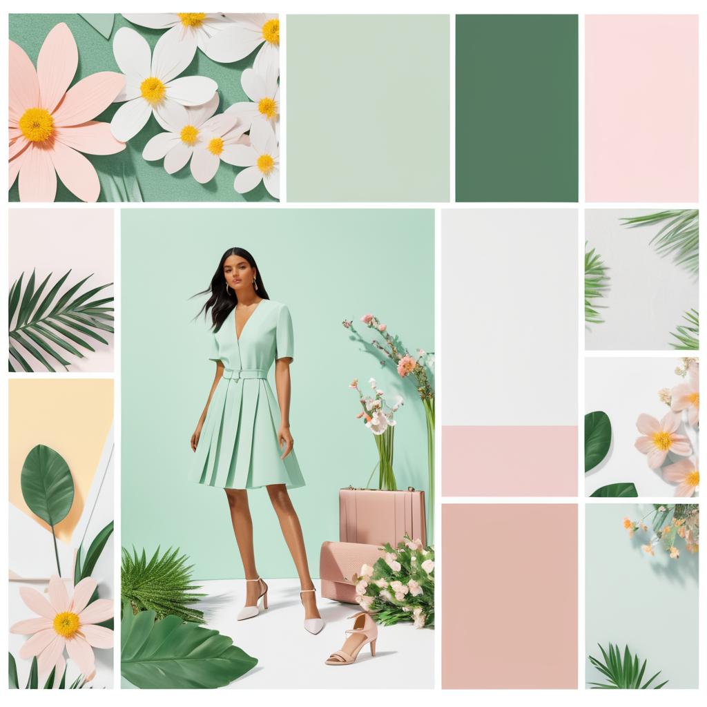 Vibrant Spring Fashion Moodboard Collage