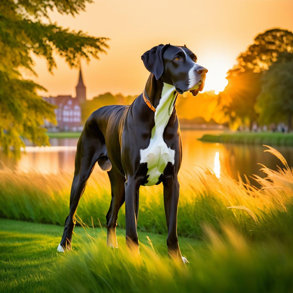 Captivating Great Dane at Sunset