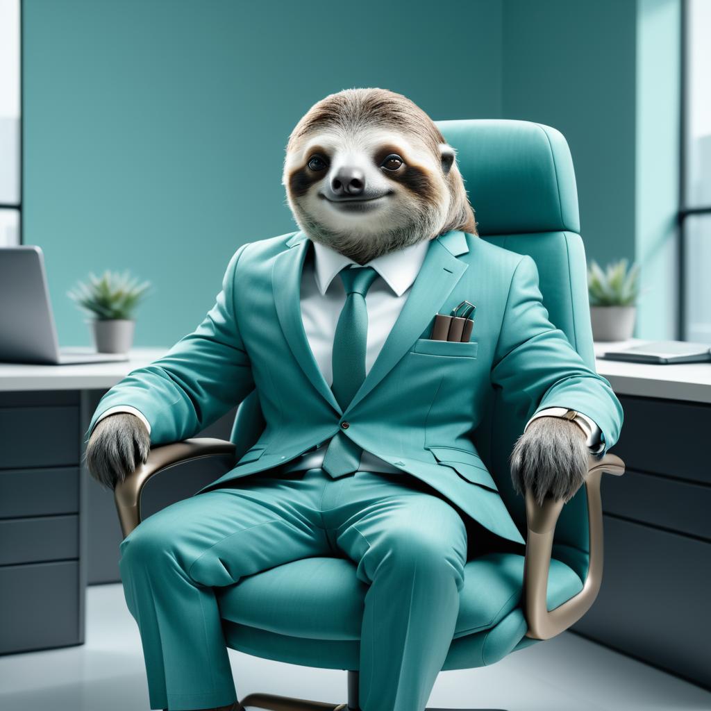 Surreal Sloth in Business Attire