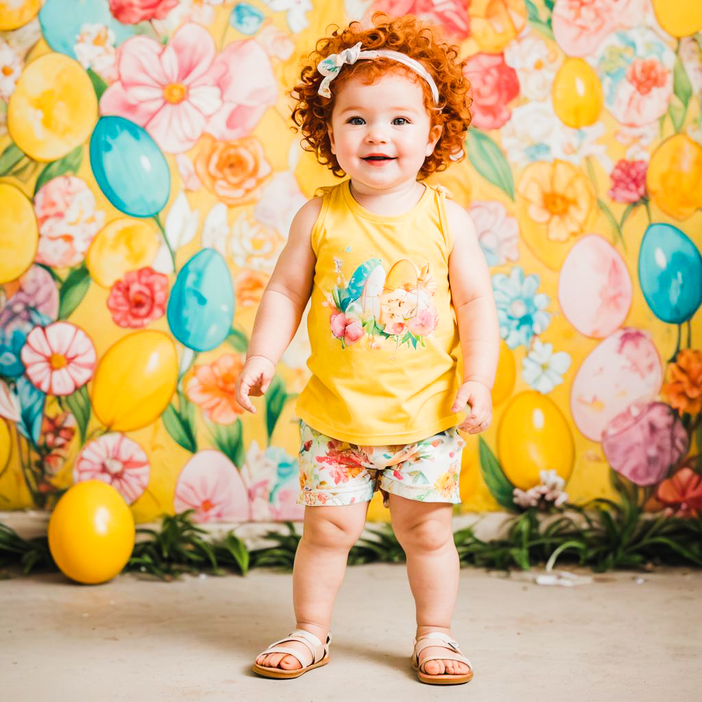 Playful Easter Toddler in Pastel Theme