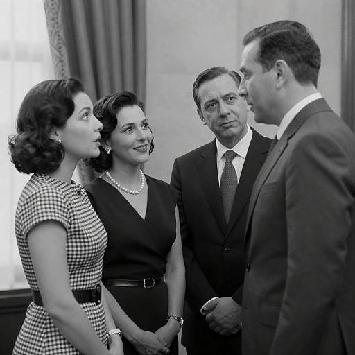 Candid Black-and-White Group Photograph