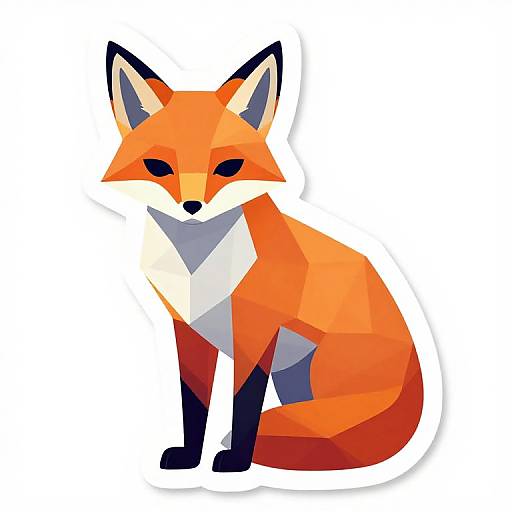 Geometric Fox Light Painting Sticker