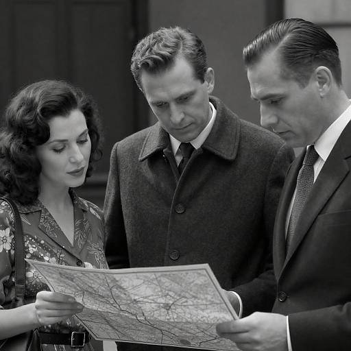 Three People Analyzing a Map