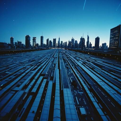 Futuristic Twilight Cityscape with Infinity