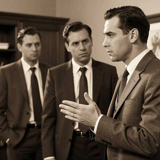 Retro Movie Poster with Three Men