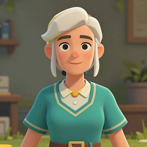 3D Stylized Older Librarian Portrait