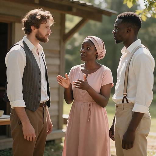 Outdoor Portrait of Three Diverse Individuals