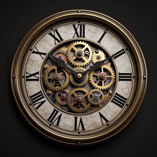 Steampunk Vintage Wall Clock 3D Render