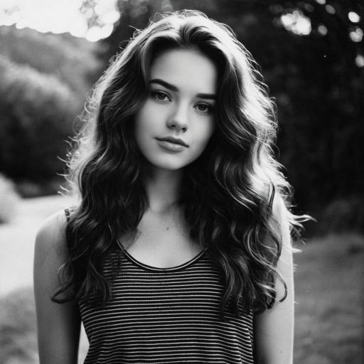 Striking Black and White Portrait of Woman